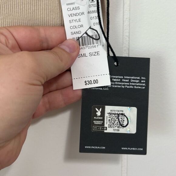 Playboy by Pacsun Tan Cropped Tank Top NWT Size Small - Picture 4 of 6